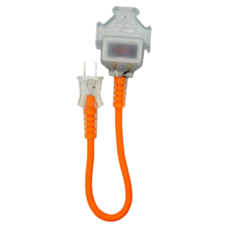 FONG HUA 崶華 C型動力線 3孔延長線, 30cm, 橘色, 1個