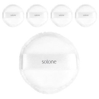 Solone 台灣公司貨 訂製雙面兩用粉撲 日本立絨/植絨, 5個, 白色