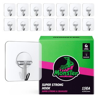몬스터 무타공 부착식 후크 15p, 1세트