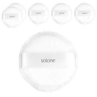 Solone 台灣公司貨 訂製雙面兩用粉撲 日本立絨/植絨, 6個, 白色