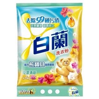 白蘭 蘊含熊寶貝 馨香精華洗衣粉 花漾清新, 4.25kg, 1包