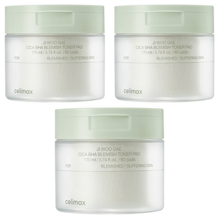 celimax 積雪草BHA舒緩修護淨膚棉片 170ml, 60片, 3罐