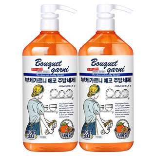 부케가르니 에코 주방세제 자몽향, 1L, 2개