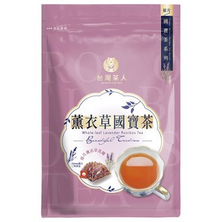 台灣茶人 南非紅國寶茶 原片薰衣草 日本進口耐高溫茶包 零咖啡因, 2.2g, 10包, 1袋
