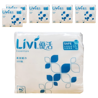 LIVI 優活 單抽柔拭紙巾 2層, 1入, 6包