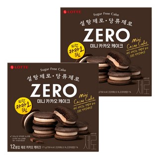 롯데제로 카카오 케이크 12p, 171g, 2개