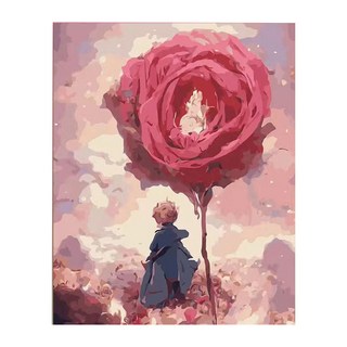 創彩 5D鑽石畫 40x30cm, 玫瑰王子, 1個