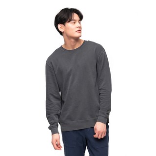 CARET 男女通用寬版成衣染色排汗衫, M, 炭灰色