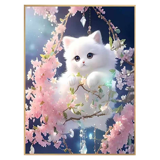 創彩 鑽石畫組 DIY 鑽石貼畫 ZSD3471, 可愛貓, 1組