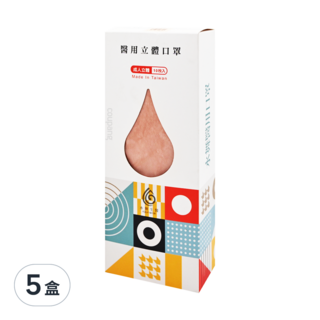 AQUA MASK 水舞生醫 PP系列 醫療用口罩 KF94, 鉛丹紅, 10片, 5盒