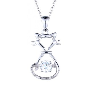 Crossfor 日本進口 Dancing Stone系列 純銀懸浮閃動項鍊 主鑽