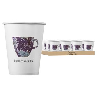 Tamsaa 印花紙杯 Set 100個 260ml, 1組