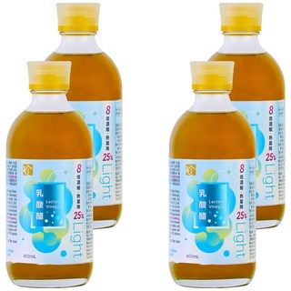 百家珍 Light果醋 乳酸醋, 400ml, 4瓶