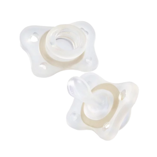 Chicco 舒適哺乳 輕量柔軟矽膠拇指型安撫奶嘴 2入 不含雙酚A 0-2個月/2-6個月適用, 2~6個月, 夜光款, 1組