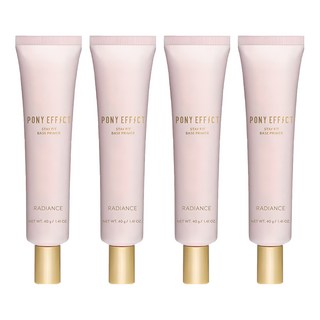 PONY EFFECT 水透亮光圈妝前乳, 膚質自帶濾鏡, 3D立體光感, 保濕不黏膩, 粉色, 4件