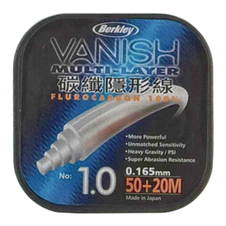 Berkley 貝克力 New VANISH 高比重 碳纖隱形線 釣線 高感度 海釣 船釣 磯釣, 1號, 1個
