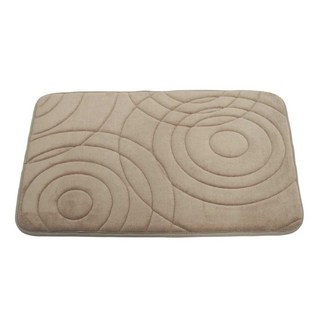 棉花田 同心圓舒壓記憶綿吸水防滑踏墊, 駝色, 65 x 45cm, 1個