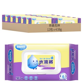 奈森克林 水滴將純水柔濕巾 無酒精 無香精 無螢光劑, 4.59g, 1入, 12包