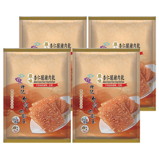 軒記台灣肉乾王 原味杏仁脆豬肉乾,不添加防腐劑、色素, 100g, 4包