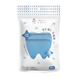 oh care 歐克威爾 P113+ 雙效兒童牙線棒 12.5cm, 60支, 1包