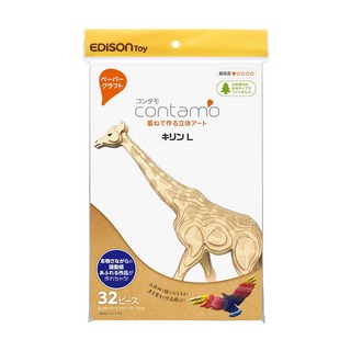 EDISON mama 手作趣味紙模型 易 L 6歲以上 175g, 長頸鹿, 1包, 32片