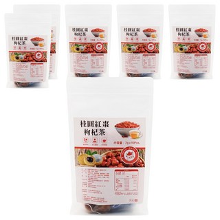 仁濟中藥 桂圓紅棗枸杞養生茶, 果肉飽滿，多種好料，獨立包裝，即沖即飲, 8g, 15包, 6袋