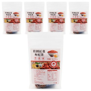 仁濟中藥 桂圓紅棗枸杞養生茶, 果肉飽滿，多種好料，獨立包裝，即沖即飲, 8g, 15包, 5袋