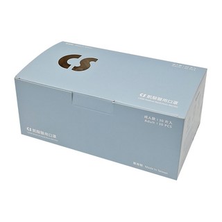 CS 凱馺國際 醫用口罩 未滅菌 成人平面 MF00210 17.5 x 9.5cm, 30片, 1盒, 燕麥奶