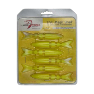 LAKE FORK Magic Shad 終極擬真泳姿路亞 含大蒜和鹽, Yellow, 1組