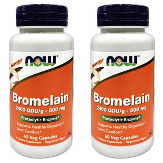 NOW 鳳梨酵素膠囊, 2個, 60顆