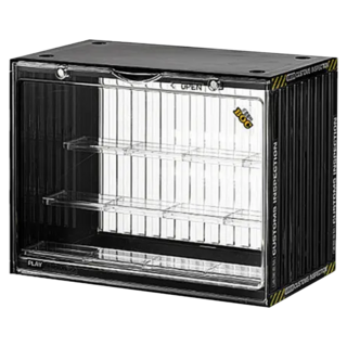 潮玩壓克力公仔展示盒 黑色, 30 x 23.5 x 17cm, 1個