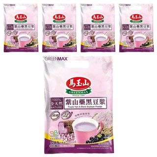 馬玉山 紫山藥黑豆漿 100% 全天然 高纖維 冷熱皆宜, 30g, 12包, 5袋