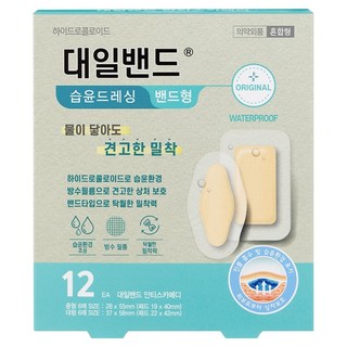 대일밴드 안티스카메디 습윤드레싱 방수밴드 2종, 12개입, 1개