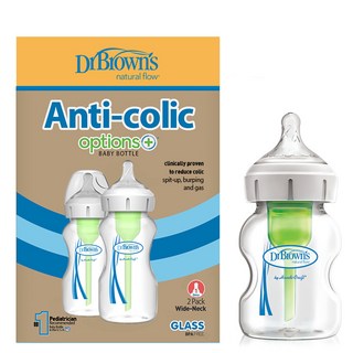 닥터브라운 옵션플러스 유리젖병 270ml 2p + 150ml, 1단계, 혼합색상, 1개