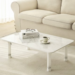 코멧 홈 LPM 900 * 600 4단 높이조절 베이직 접이식 테이블, 모던마블