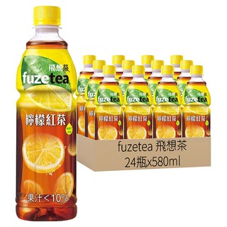 fuzetea 飛想茶 檸檬紅茶, 580ml, 24瓶