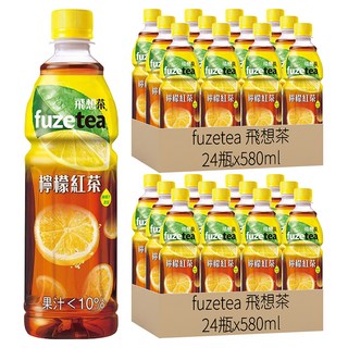 fuzetea 飛想茶 檸檬紅茶, 580ml, 48瓶