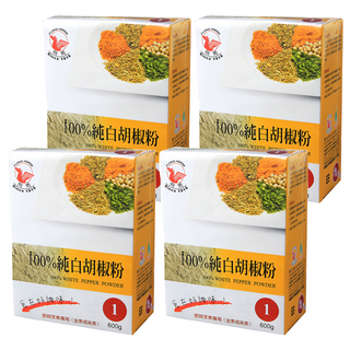 飛馬 100%純白胡椒粉, 600g, 廚師烹煮專用, 全素或純素, 4盒