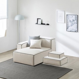 파로마 델리 아쿠아텍스 패브릭 모듈 소파 팔걸이형 + 펫스툴 방문설치, 아이보리