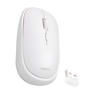 RASTO RM15 超靜音美型無線滑鼠, R-PCA015, 白色