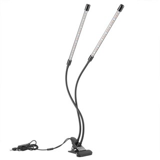 LED夾式全光譜植物燈 雙頭款 黑色 型號2B-002-2H