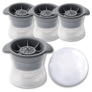 조앤제이 하이볼 위스키 원형 실리콘 왕 얼음틀, 그레이, 4개