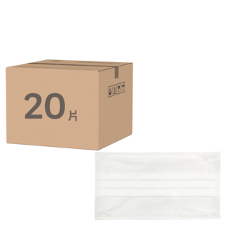 明基健康生活 幸福物語 平面成人醫用極凍口罩, 20入, 無暇白, 1包