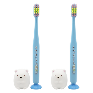 Skater 角落生物吸盤牙刷 附吸盤, 白熊 白色 + 藍色, 2組, 1支