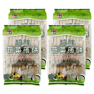 AJI OKASHI 味覺百撰 超鮮蔬菜薄餅, 鹹香酥脆, 健康美味, 薄脆口感, 300g, 4袋