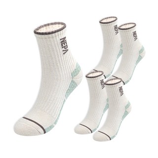 네파 여성용 하이브리드 쿠션 미들삭스 5켤레 세트, 아이보리, 1세트