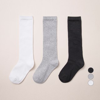 BASE ALPHA ESSENTIALS 兒童基本款素色及膝襪3件組