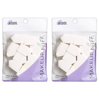 KIDOL 5角拋棄式粉撲 80948 大 18個, 白色, 2組