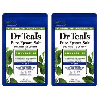 Dr Teal's 純艾草浴鹽泡澡配方入浴劑 尤加利樹與薄荷, 1.36kg, 2個