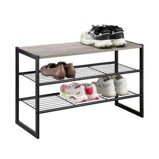 Hampton 漢汀堡 置物收納鞋櫃 可堆疊, 鐵網 黑色, 1個